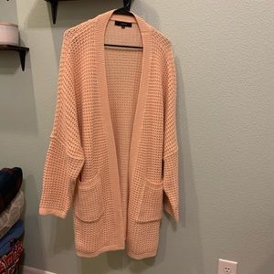 Womens Pink Long Cardigan, Size XXL